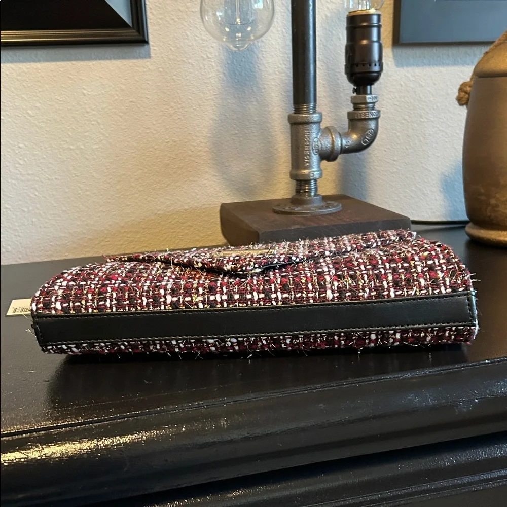 GUESS Burgundy Tweed Clutch